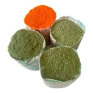 4 NWT Shillcraft 💯% DuPont Orlon Latch Hook Craft Orange Green Yarn